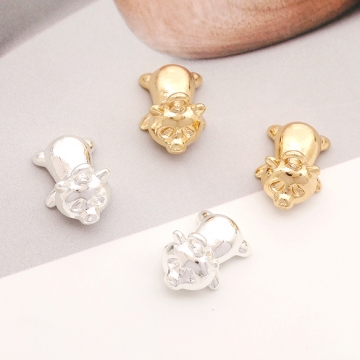 立体メタルチャーム くまチャーム クマチャーム ベアチャーム くまメタルチャーム 1カン付き 約9×13mm（6ヶ）