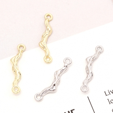 コネクターパーツ スティックコネクターパーツ 変形スティックコネクターチャーム 2カン付き 約3×23mm（6ヶ）