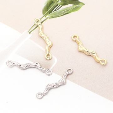 コネクターパーツ スティックコネクターパーツ 変形スティックコネクターチャーム 2カン付き 約3×23mm（6ヶ）