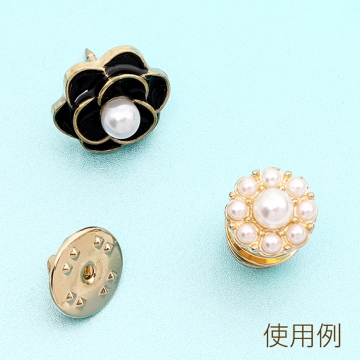 タックピン タイタックピン金具 平皿付き ネクタイピン スナップボタン ピンブローチ金具 ゴールド