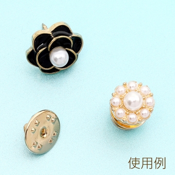 タックピン タイタックピン金具 平皿付き ネクタイピン スナップボタン ピンブローチ金具 ゴールド