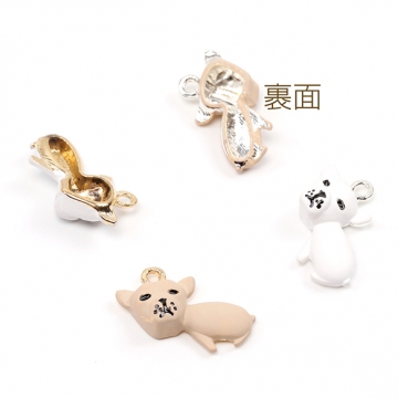 エポチャーム ドッグチャーム 犬チャーム ドッグエポチャーム 犬メタルチャーム 1カン付き 約9×17mm（4ヶ）