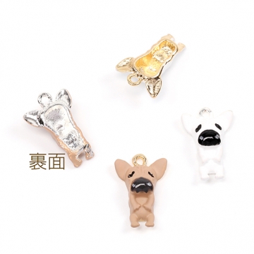 エポチャーム ドッグチャーム 犬チャーム ドッグエポチャーム 犬メタルチャーム 1カン付き 約11×17mm（4ヶ）