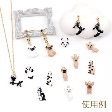 エポチャーム 猫チャーム キャットチャーム ねこエポチャーム 猫メタルチャーム 1カン付き 約14×15mm（4ヶ）