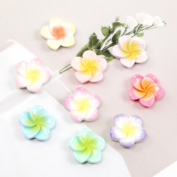 フラワー貼付けパーツ 樹脂製 立体花型パーツ フラワーモチーフデコパーツ 約20mm（10ヶ）
