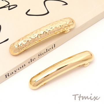 ヘアバレッタ ロングオーバルモチーフ ヘアアクセサリー ゴールド 約13×77mm