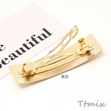 ヘアバレッタ ヘアアクセサリー ゴールド 約23×78mm（1ヶ）