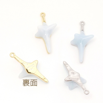 フラッシュスターチャーム 樹脂チャーム メタルチャーム フラッシュスターモチーフ 1カン付き 約16×30mm（2ヶ）