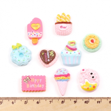 ミニチュアフードパーツ フードデコパーツ 樹脂製 食品サンプル貼付けパーツ アソート（10ヶ）