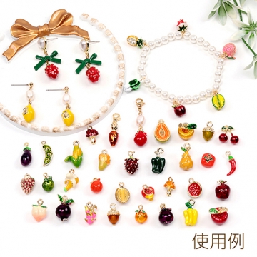 ミニチュアフードチャーム メタル製 食品サンプル フェイクフードチャーム ラズベリー 1カン付き 約10×16mm（2ヶ）