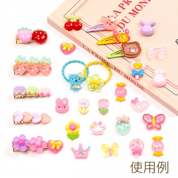 樹脂貼付けパーツ うさぎデコパーツ 兔 ウサギ樹脂カボション 半透明 約15×19mm（10ヶ）