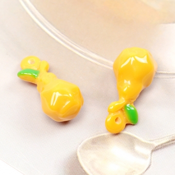 樹脂フルーツチャーム ミニチュア果物チャーム 食品サンプルチャーム 洋梨モチーフ 樹脂製 約8×18mm（6ヶ）