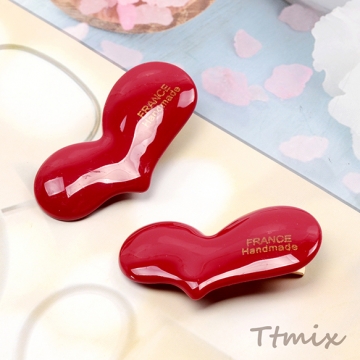 ヘアクリップ ハートヘアクリップ 前髪クリップ 髪留め ヘアアクセサリー 約2.5×4.6cm（1ヶ）