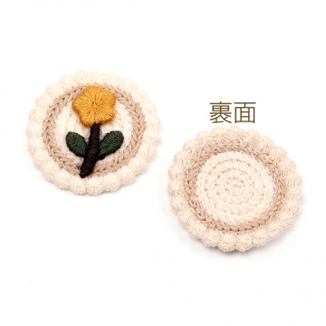 刺繍ワッペン フラワーアップリケ フラワーワッペン 衣装飾り付け 貼付け可 縫付け可 約3.8cm（4ヶ）