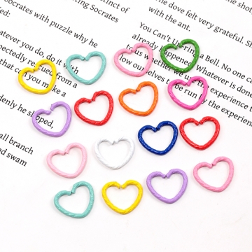 デザイン丸カン マルカン ハート型 カラーハートカン つなぎパーツ 留め金具 基礎金具 コネクターパーツ カラーアソート