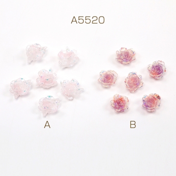 ネイルパーツ カメリア ジェルネイルデコパーツ花 フラワー貼付けパーツ UVレジン封入パーツ 樹脂製 (30ヶ)