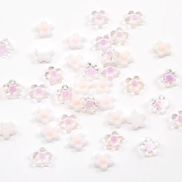 ネイルパーツ ジェルネイルデコパーツ花 フラワー貼付けパーツ UVレジン封入パーツ 樹脂製 7mm (50ヶ)