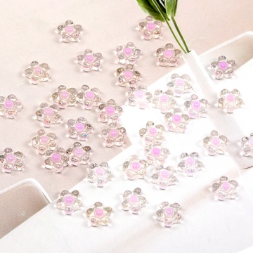 ネイルパーツ ジェルネイルデコパーツ花 フラワー貼付けパーツ UVレジン封入パーツ 樹脂製 7mm (50ヶ)