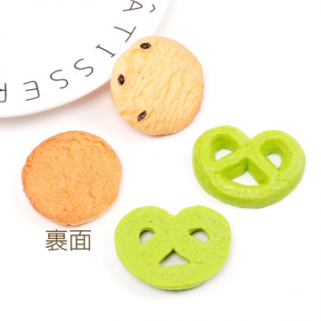 食品サンプル ミニチュアフード クッキー  ヘアクリップ貼付け キーホルダー制作 (おまけヒートン4つ付き)