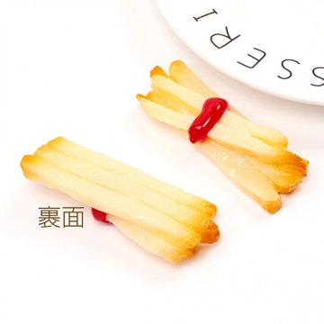 食品サンプル ミニチュアフード フライドポテト ヘアクリップ貼付け キーホルダー制作 (おまけヒートン4つ付き)