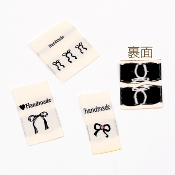 コットンタグ handmade 綿タグ 織りネームタグ ロゴタグ ハンドメイド用タグ 白黒タグ 商用利用可