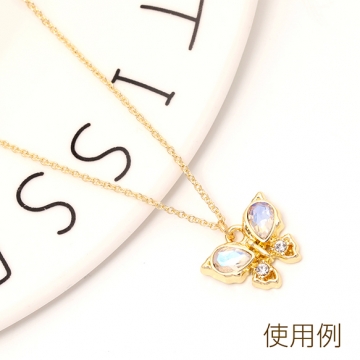 蝶チャーム バッタフライチャーム ガラスストーン付き 立体蝶チャーム 1カン付き 合金製 約12×16mm (2ヶ)