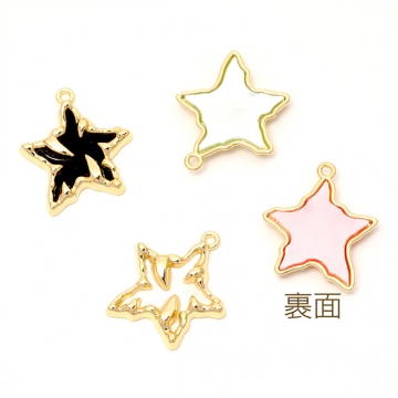 スターチャーム 立体星チャーム 樹脂星チャーム 1カン付き 約22×26mm (2ヶ)