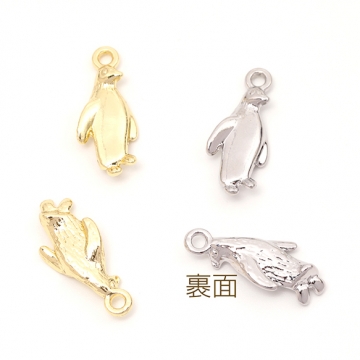 マリンチャーム ペンギンモチーフ 海の生き物チャーム 立体メタルチャーム 1カン 約10×23mm (2ヶ)