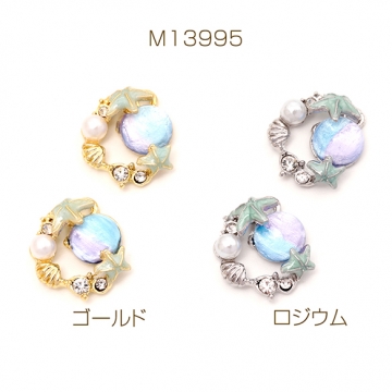 マリンチャーム ヒトデモチーフ 海の生き物チャーム 樹脂チャーム 1カン 約15×17mm (2ヶ)