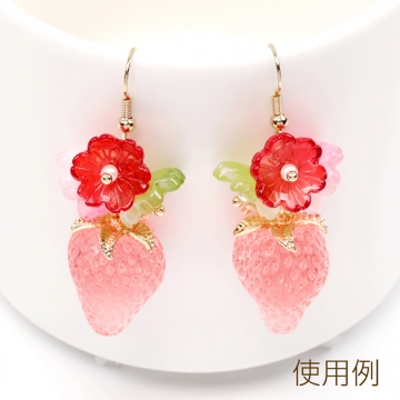 フラワーガラスビーズ 桜 チェコ風ガラスビーズ 花 フラワービーズ ガラスフラワーパーツ 穴あり 約14mm (20ヶ)