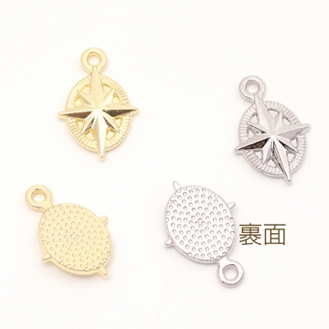 メタルチャーム スターチャーム 星チャーム 六芒星チャーム 宇宙系チャーム 1カン付き 約12×18mm  (4ヶ)