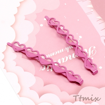 ヘアピン ハート付きロングヘアピン ヘアクリップ 前髪留めヘアピン トレンドヘアアクセ 長さ約9×68mm (10ヶ)