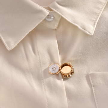 ボタンカバー フラワーパーツ貼付け 釦カバー シャツカフス シャツの袖口や衣服のボタンに被せる 完成品 約19mm(1ケ)