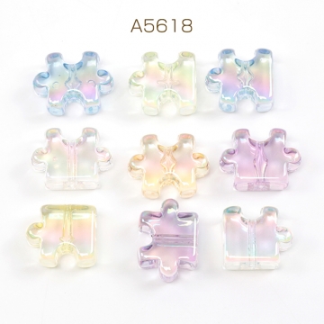 アクリルビーズ パズルビーズ ヘアゴム ネックレス ブレスレット制作におすすめ 通し穴あり 約18-27mm (4ヶ)