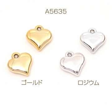ハートチャーム 軽量 アクリル製 ぷっくりしたメタル調ハートチャーム ストラップ制作におすすめ 1カン 約14×15mm（4ケ）