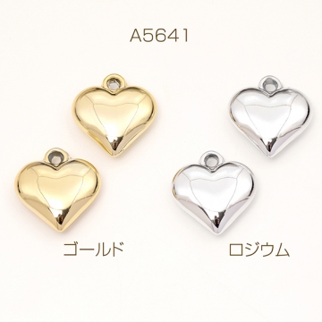 ハートチャーム 軽量 アクリル製 ぷっくりしたメタル調ハートチャーム ストラップ制作におすすめ 1カン 約23×25mm（2ケ）