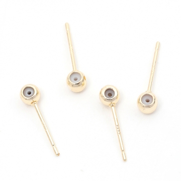 スライドボールポストピアス シリコンストッパーポストピアス ピアス金具 ピアスパーツ 色褪せしにくい 全3サイズ (4ヶ）