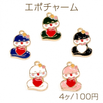 エポチャーム 蛇 ヘビ 合金 約11×16mm（4ヶ）