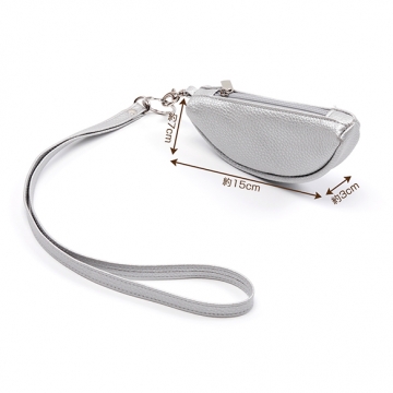 ミニ財布 小銭入れ ウォレット PU シンプル 約3×7×15cm 紐40cm（1ヶ）