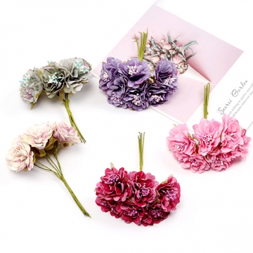 ドライフラワー サザンカ 花束 造花 飾り 手作り（１束6個）