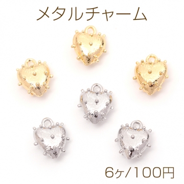 メタルチャーム いちご 苺 合金製 約9×12mm（6ヶ）