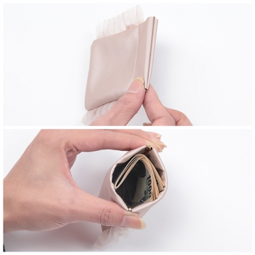 小物入れ ミニ財布 小銭入れ ウォレット PU シンプル 約8×9cm（1ヶ）