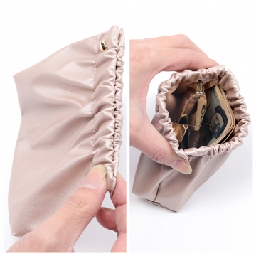 小物入れ ミニ財布 小銭入れ ウォレット PU シンプル 約4.5×10×13cm（1ヶ）