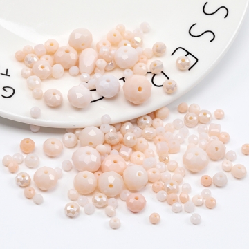 ガラスビーズ ミックス ライトピンク （約50g）