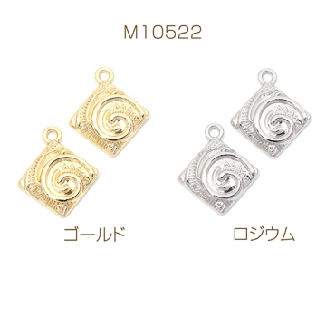 メタルチャーム フラワー スクエア 合金製 約18×21mm（4ヶ）