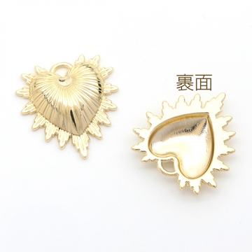 メタルチャーム ハート 合金製 約20×21mm（8ヶ）