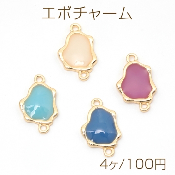 エポチャーム 幾何学 2カン付き 合金製 約11×19mm（4ヶ）