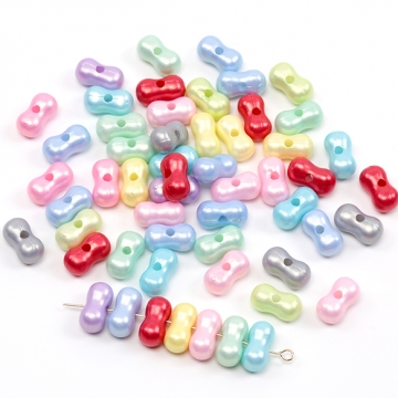 アクリルビーズ ピーナッツビーズ ミックスカラー 約6×11mm（50ヶ）