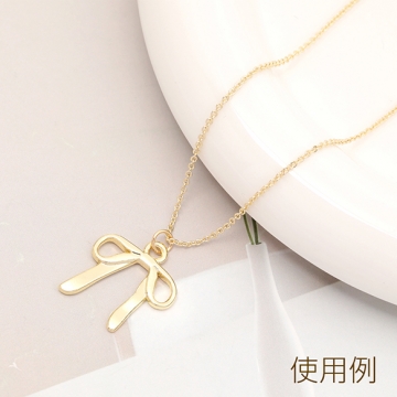メタルチャーム 蝶々 リボン 合金製 約19×21mm（4ヶ）