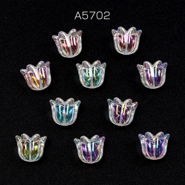 アクリルパーツ チューリップ オーロラ 約9.5×10.5mm（8ヶ）